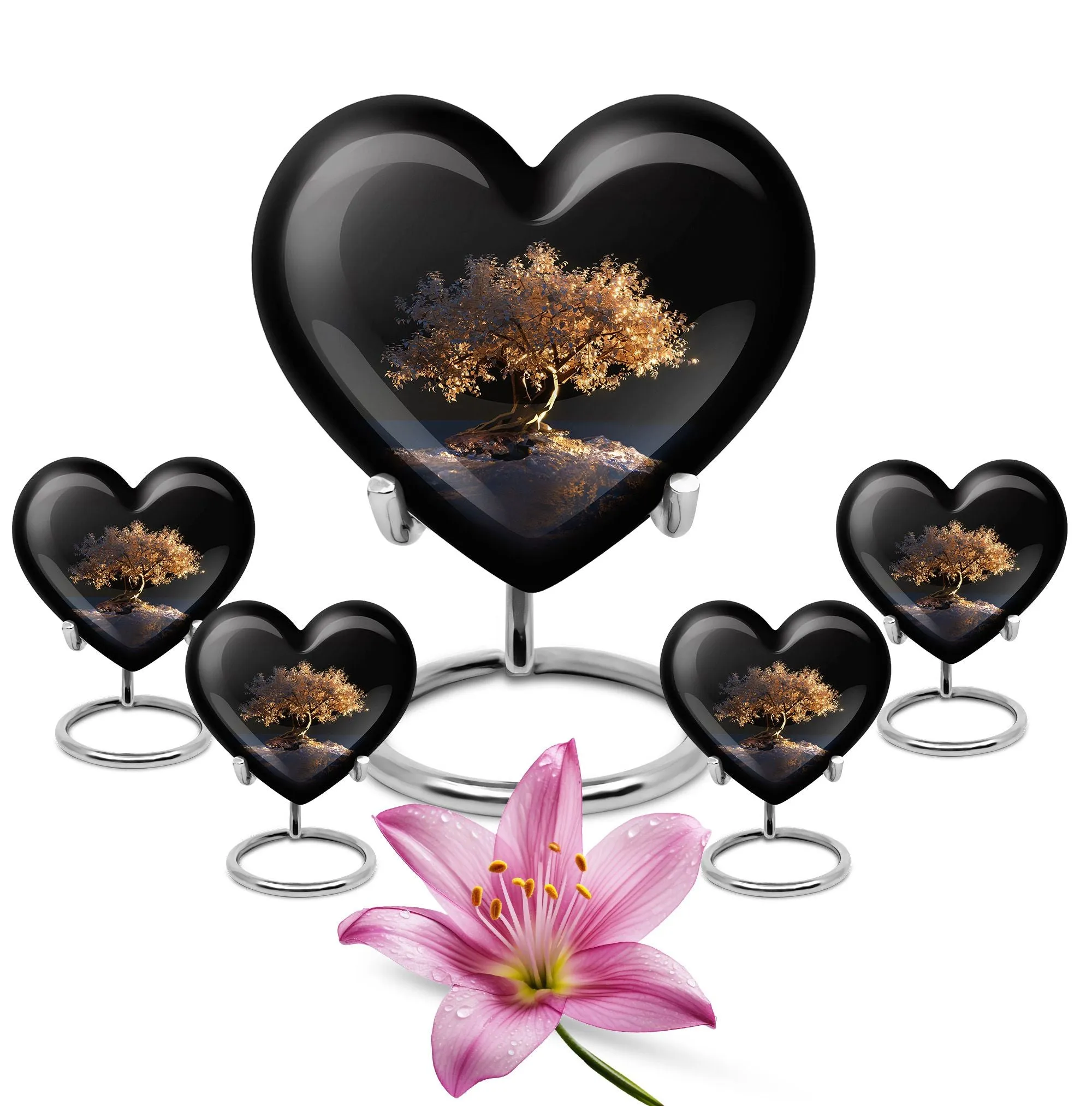 Heart Connection: Tree of Life Memorial Urn for Adult Human Ashes
