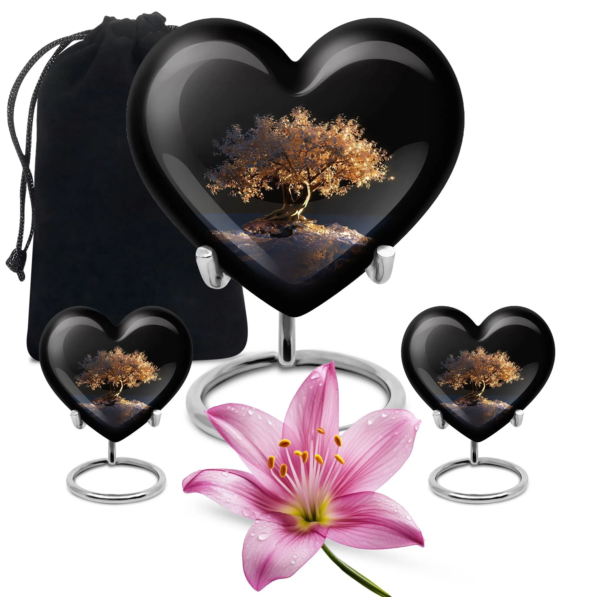 Heart Connection: Tree of Life Memorial Urn for Adult Human Ashes