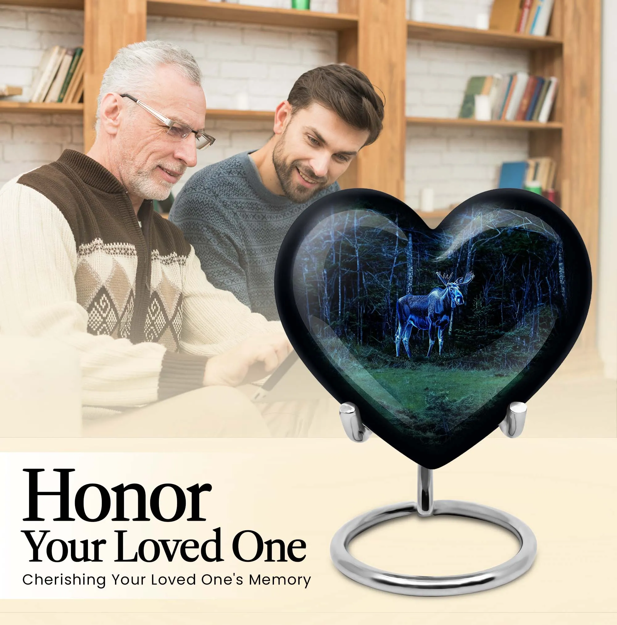 Heart-stirring Abstract Moose Walking Funeral Urn