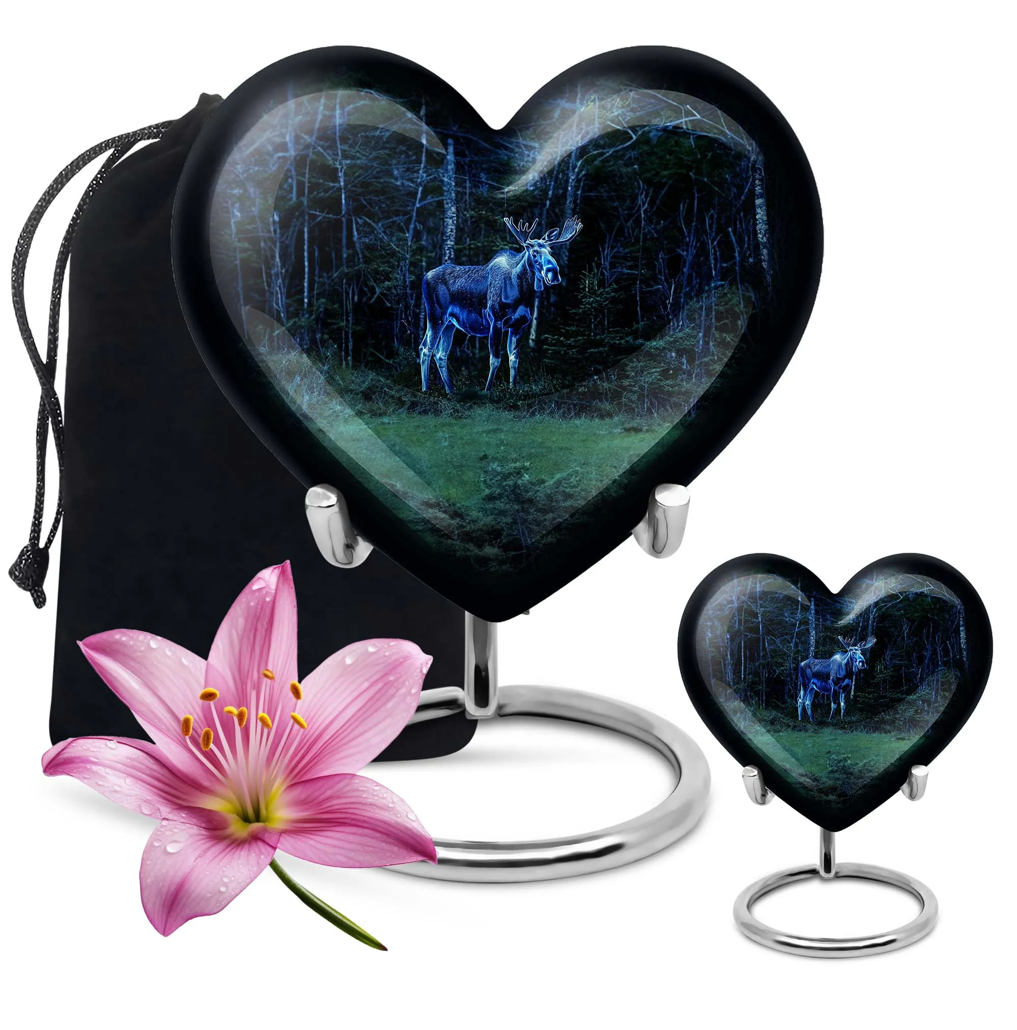 Heart-stirring Abstract Moose Walking Funeral Urn