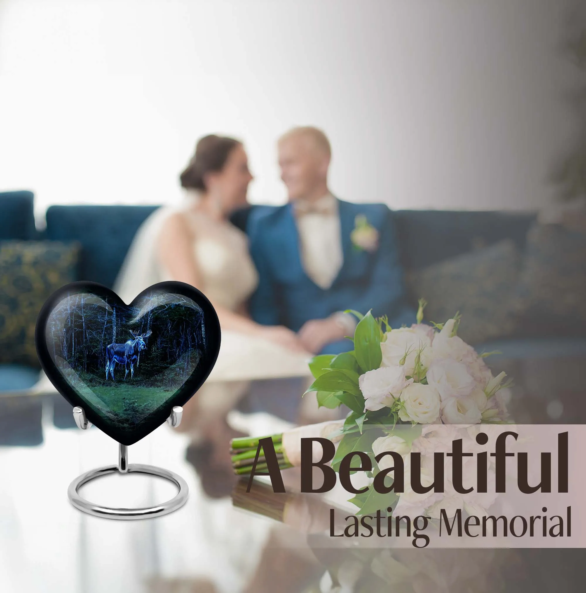 Heart-stirring Abstract Moose Walking Funeral Urn