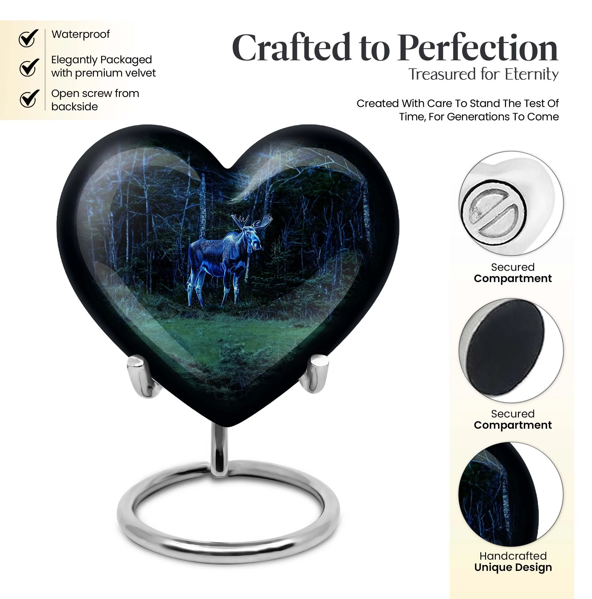 Heart-stirring Abstract Moose Walking Funeral Urn
