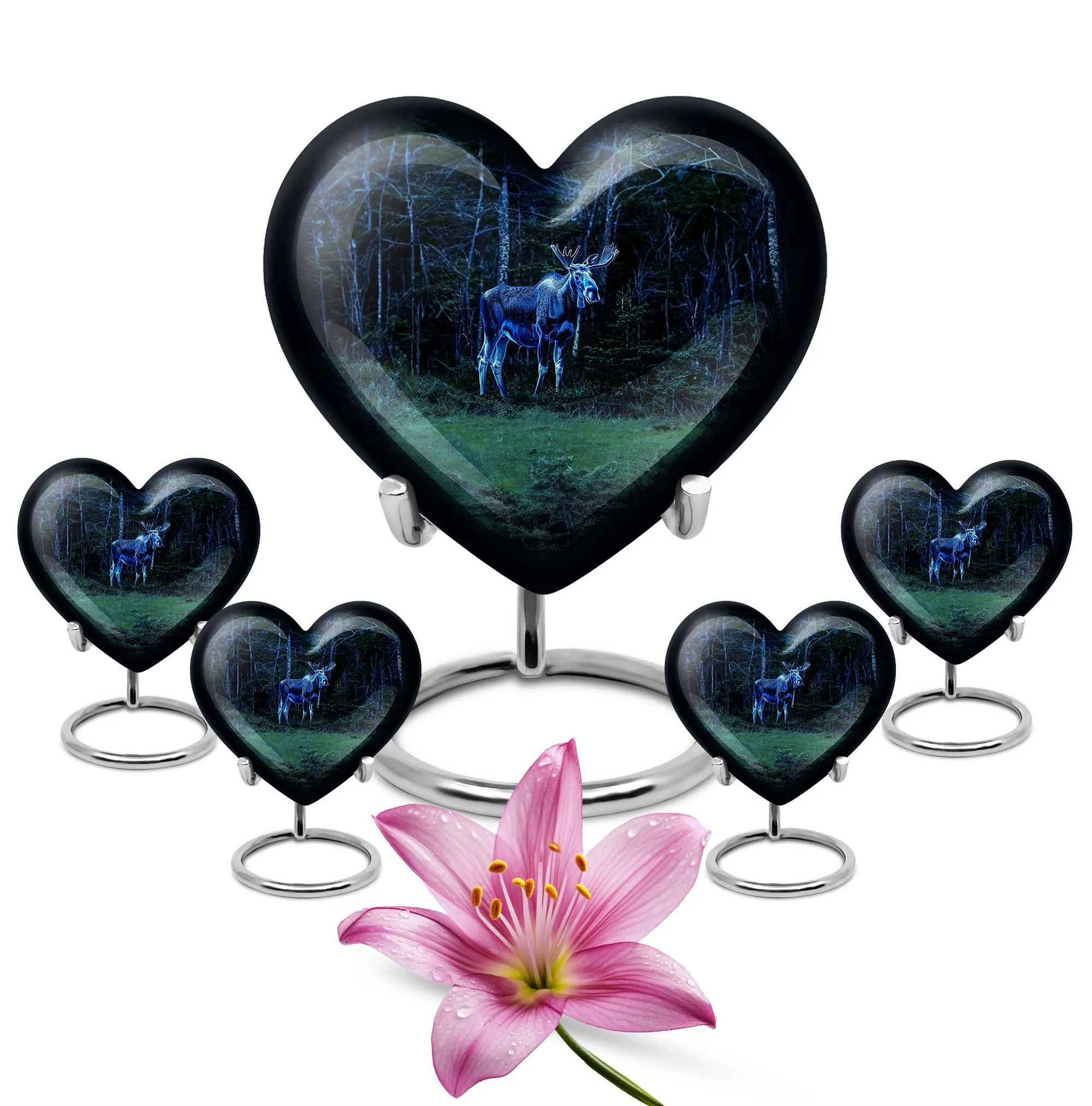 Heart-stirring Abstract Moose Walking Funeral Urn