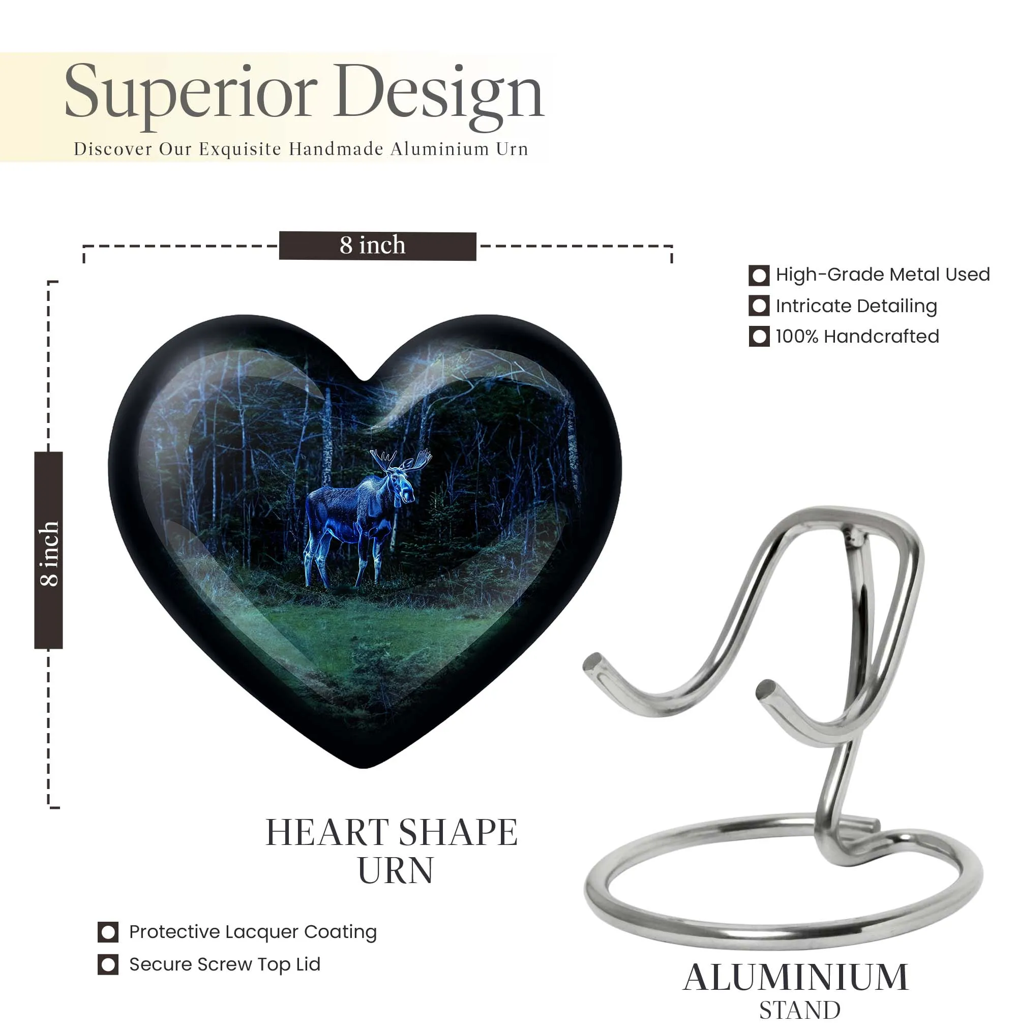 Heart-stirring Abstract Moose Walking Funeral Urn