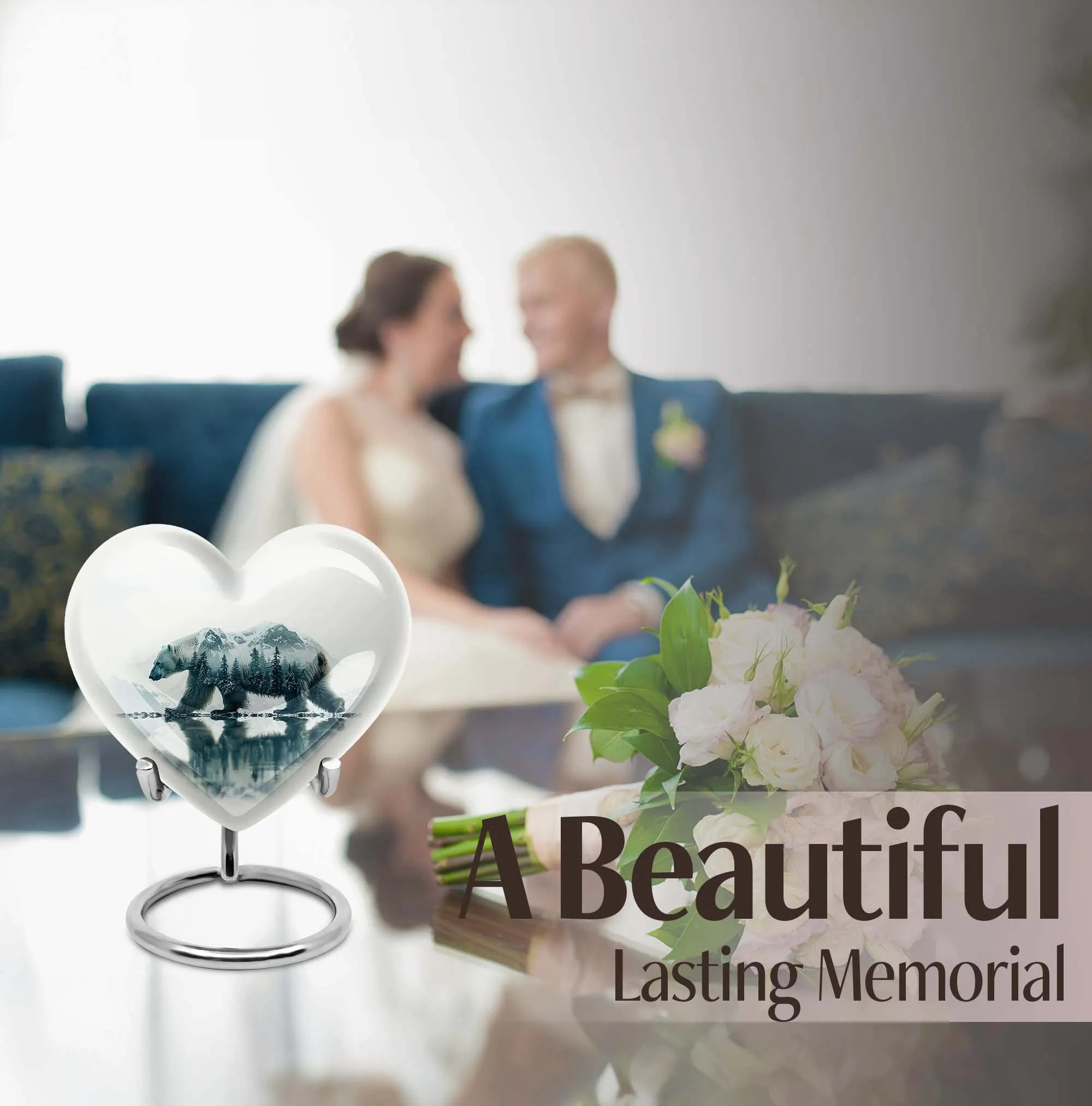 Heartfelt Love Bear Urn: A Noble Memorial for Mom's Ashes