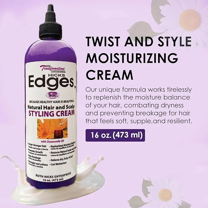 Hicks Edges Natural Hair and Scalp Styling Cream - 16 oz