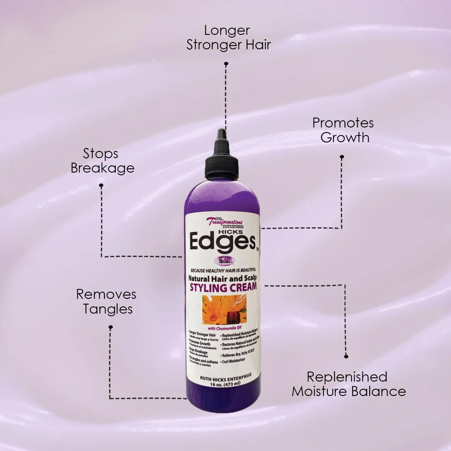 Hicks Edges Natural Hair and Scalp Styling Cream - 16 oz