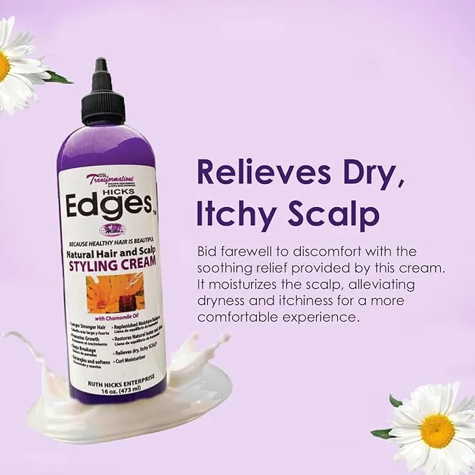 Hicks Edges Natural Hair and Scalp Styling Cream - 16 oz