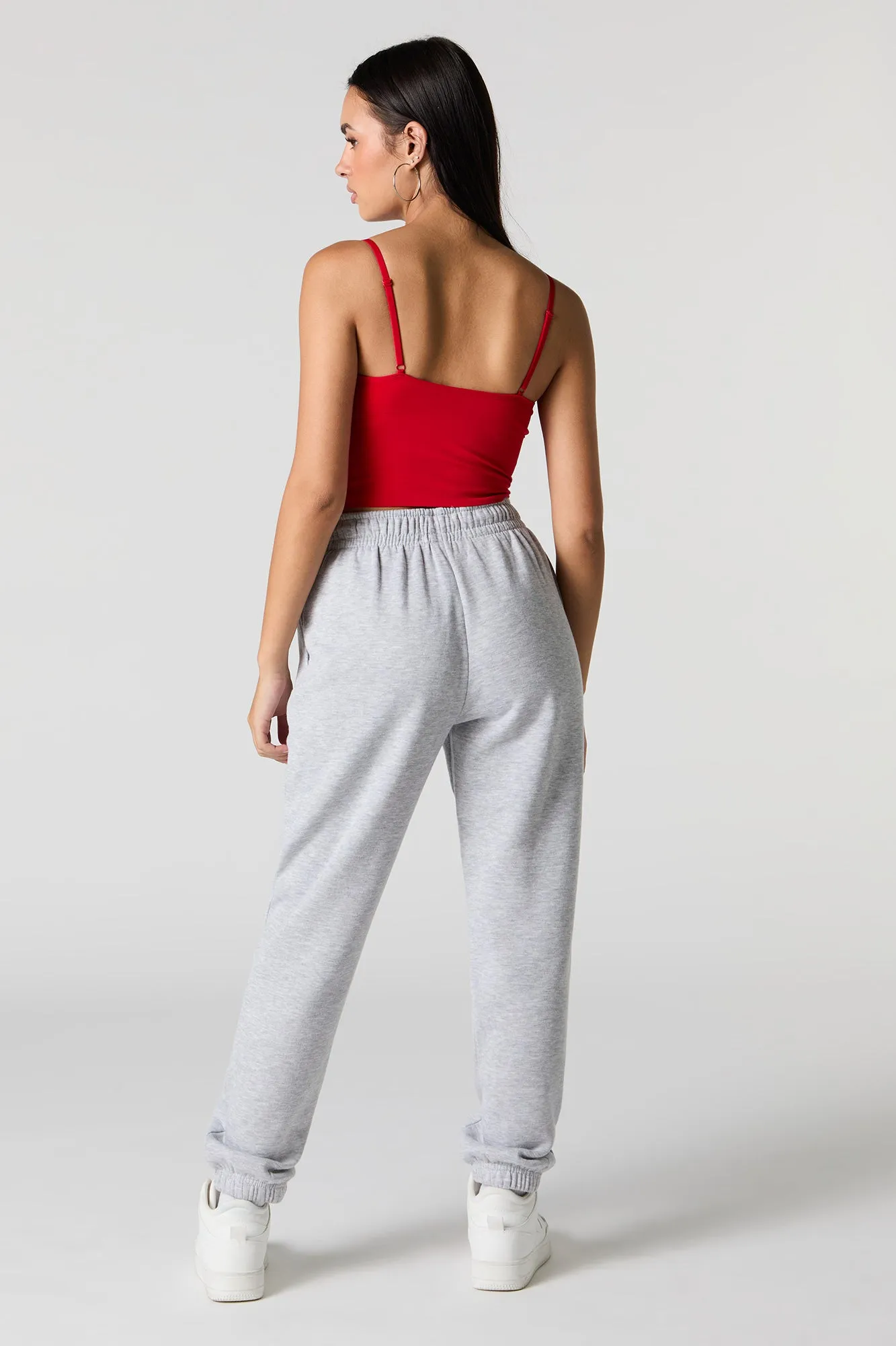 High Rise Solid Fleece Jogger