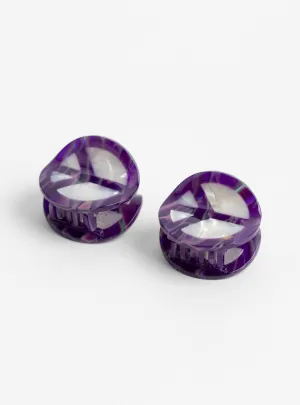 Hippy Peace Sign Mini Claw Set Purple