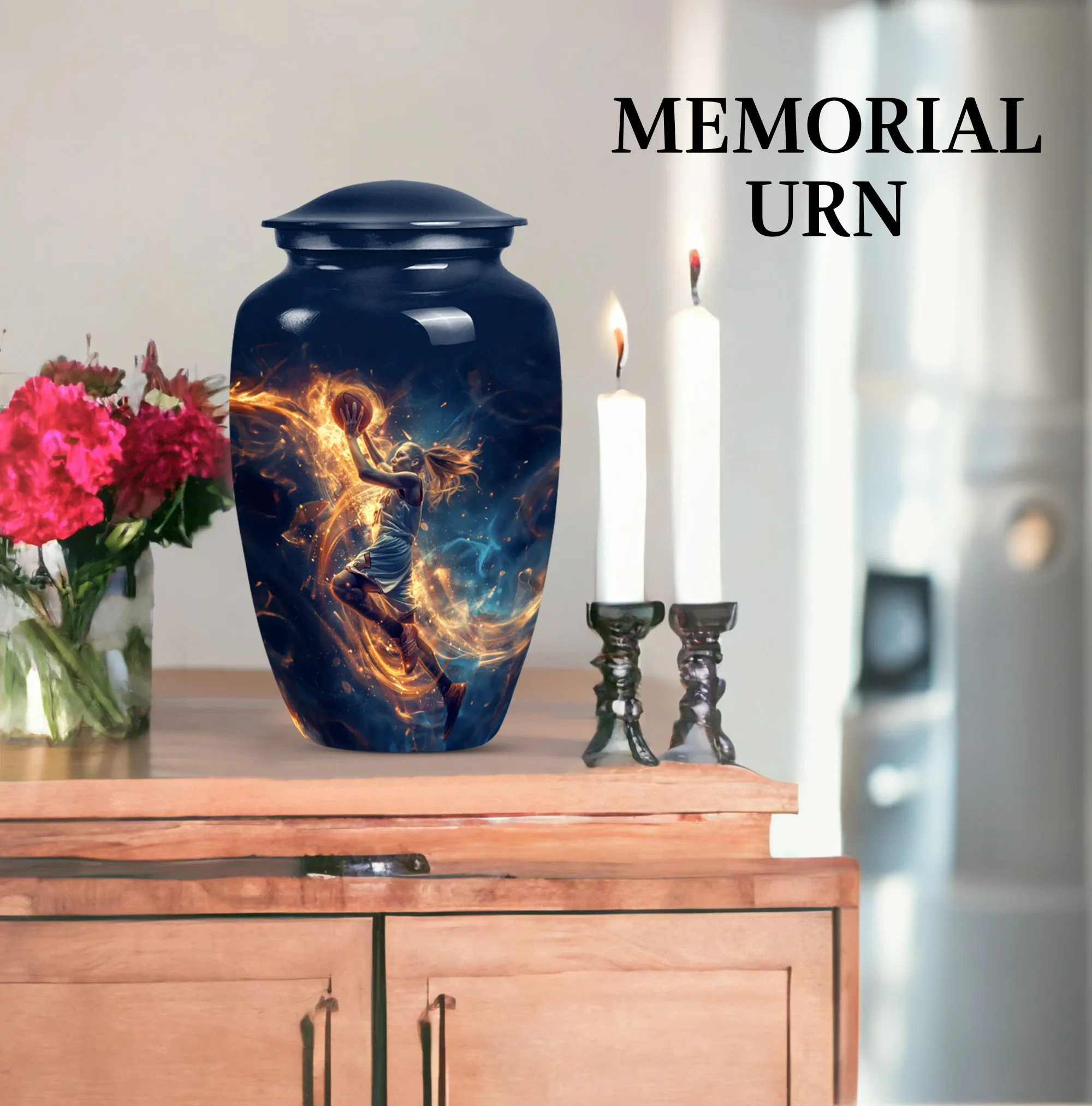 HonorBasket: Sacred Basketball Urn for Funeral Ashes Memento