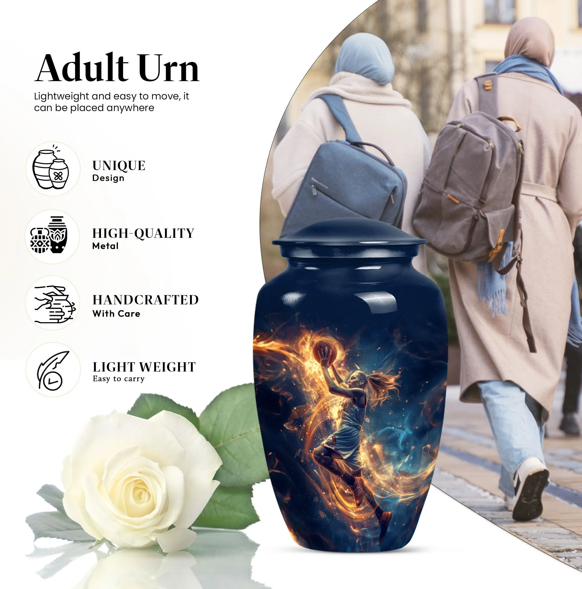 HonorBasket: Sacred Basketball Urn for Funeral Ashes Memento