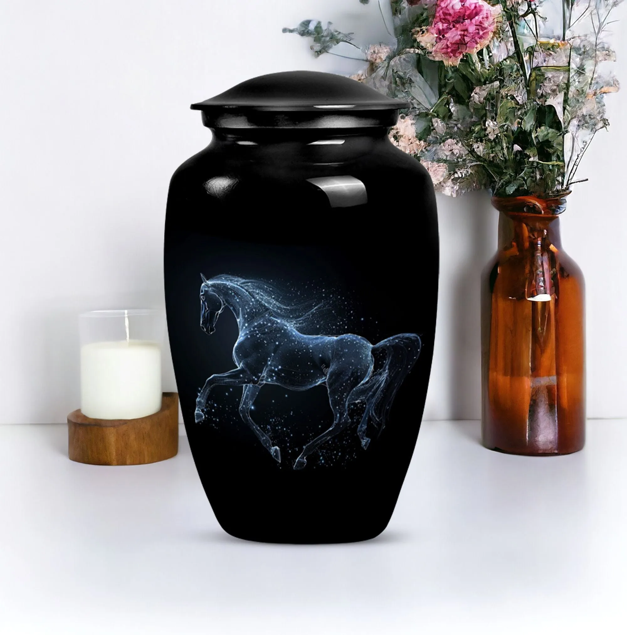 Horse Classic Cremation - Ideal Funeral Urn for Adult Loved Ones