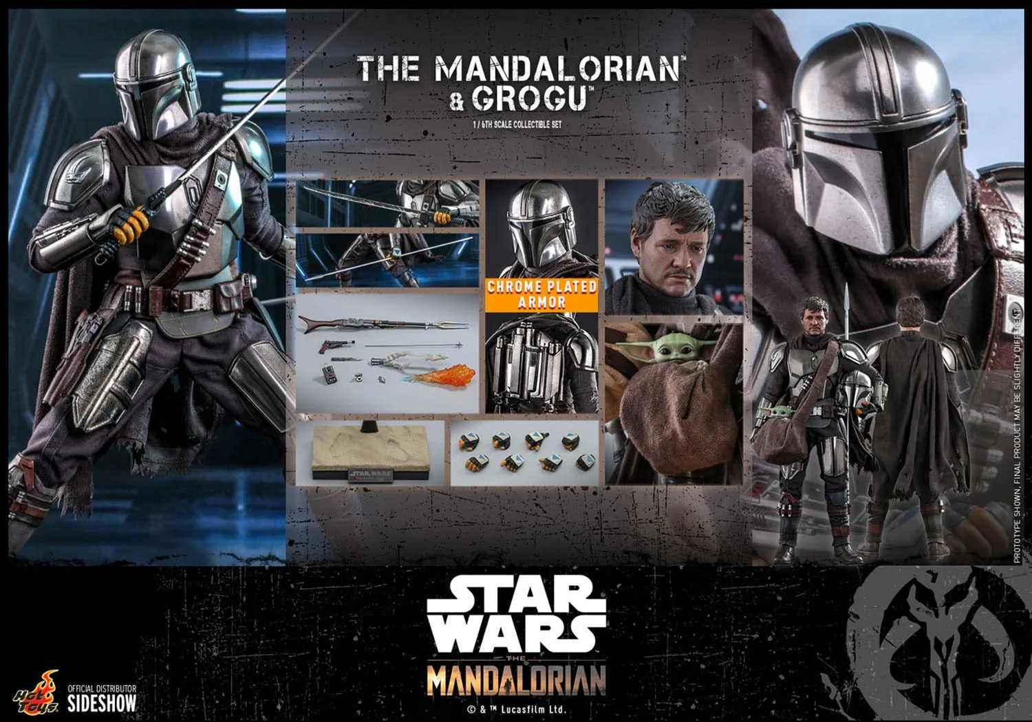 Hot Toys 1/6 The Mandalorian The Mandalorian and Grogu Sixth Scale Figure TMS051
