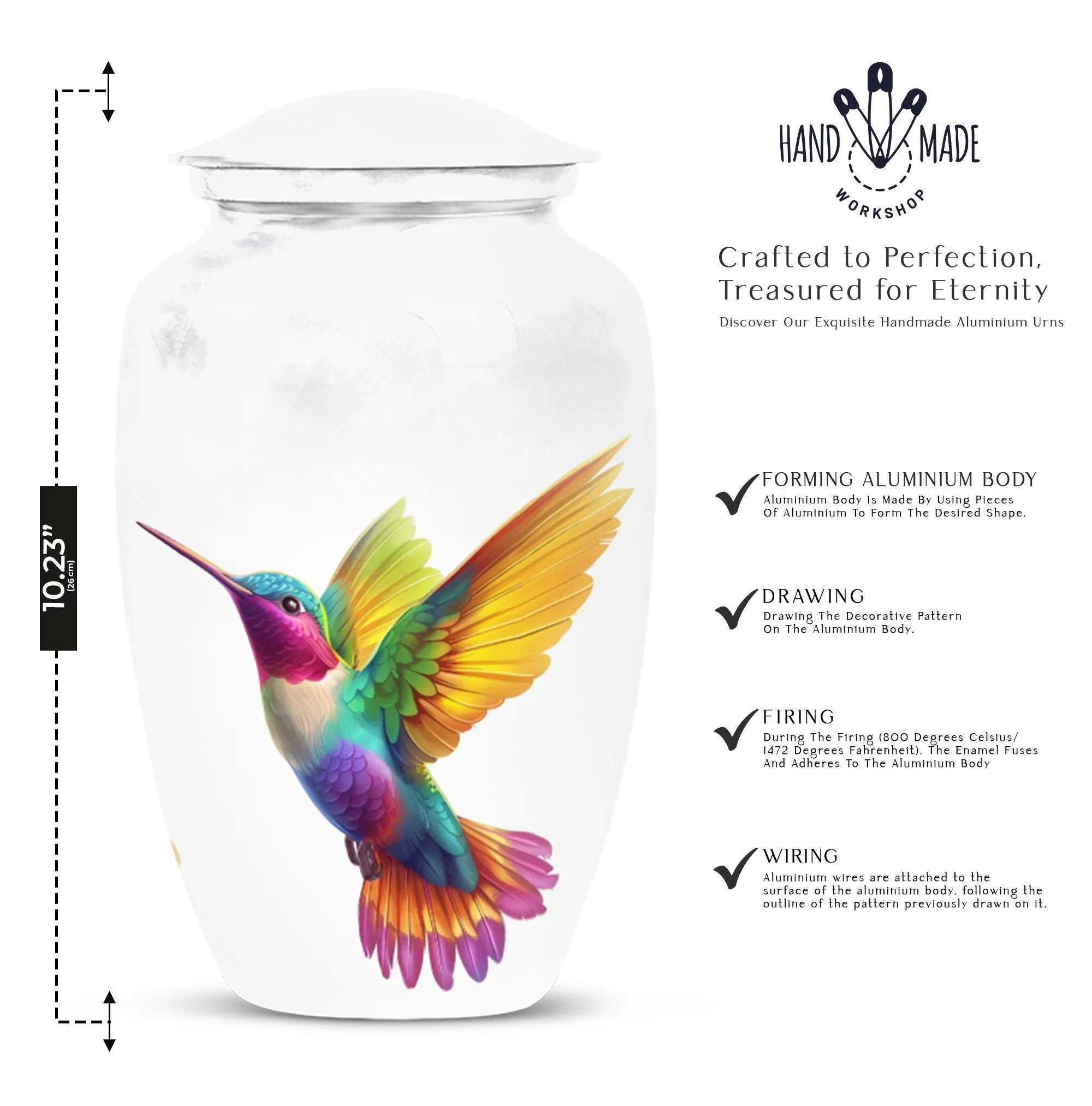 Hummingbird Cremation Urn - Elegantly Crafted, Peaceful Rest