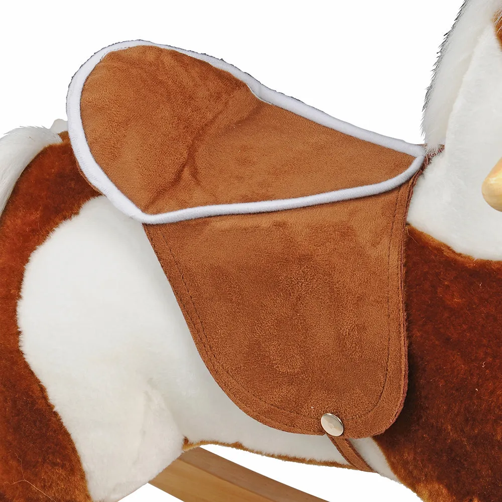 Interactive Plush Pinto Rocking Horse with Sound