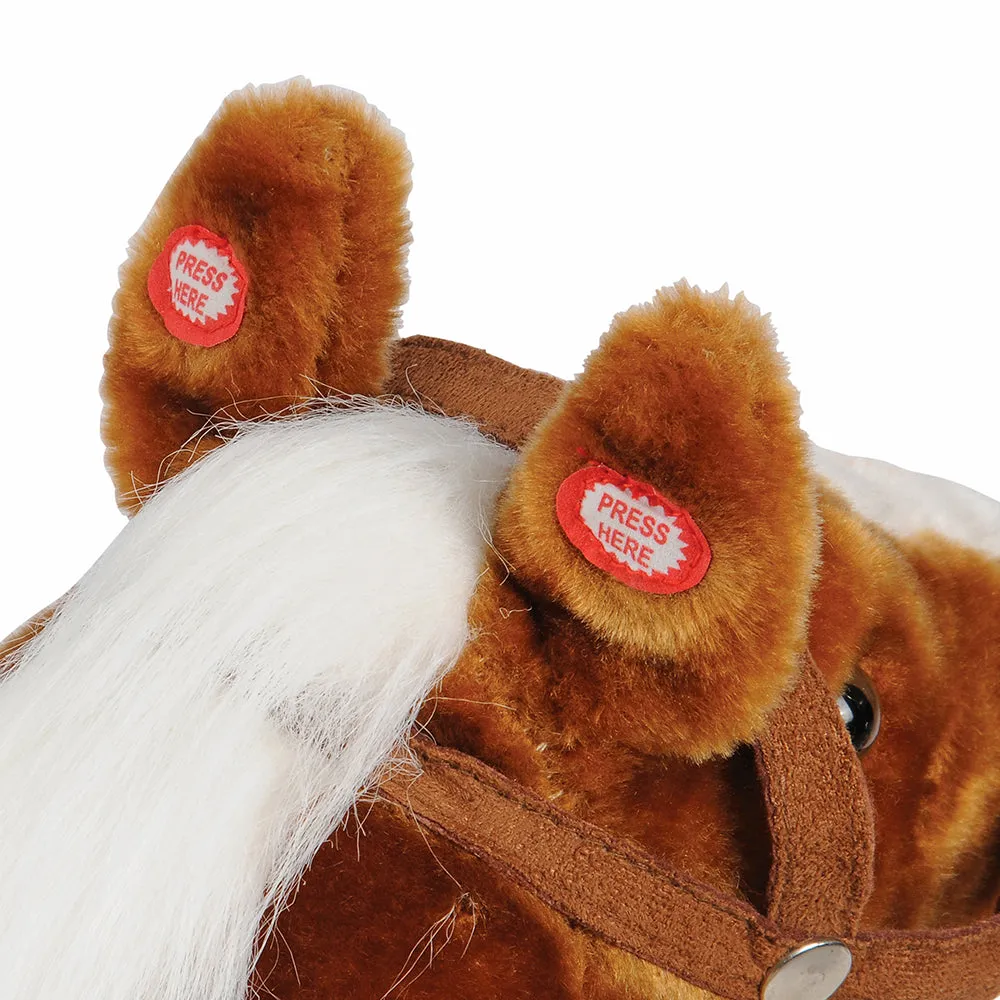 Interactive Plush Pinto Rocking Horse with Sound