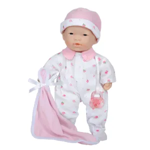 JC Toys La Baby - 11-inch Soft Baby Doll with Pink Outfit and Accessories
