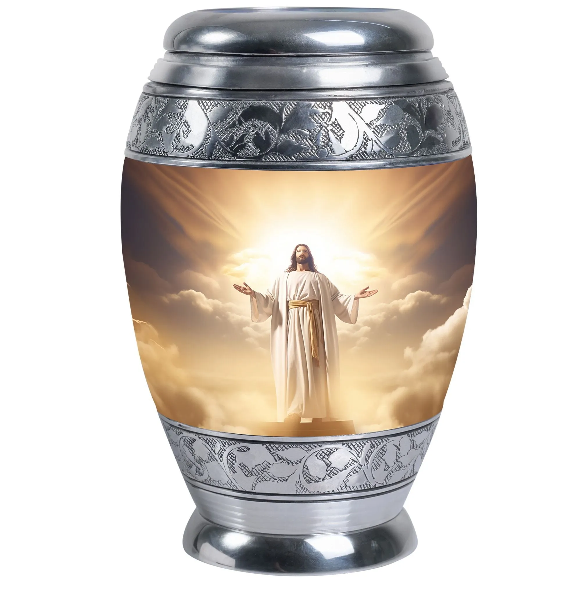 Jesus Christ Cross Commemorative Cremation Urn For Ashes