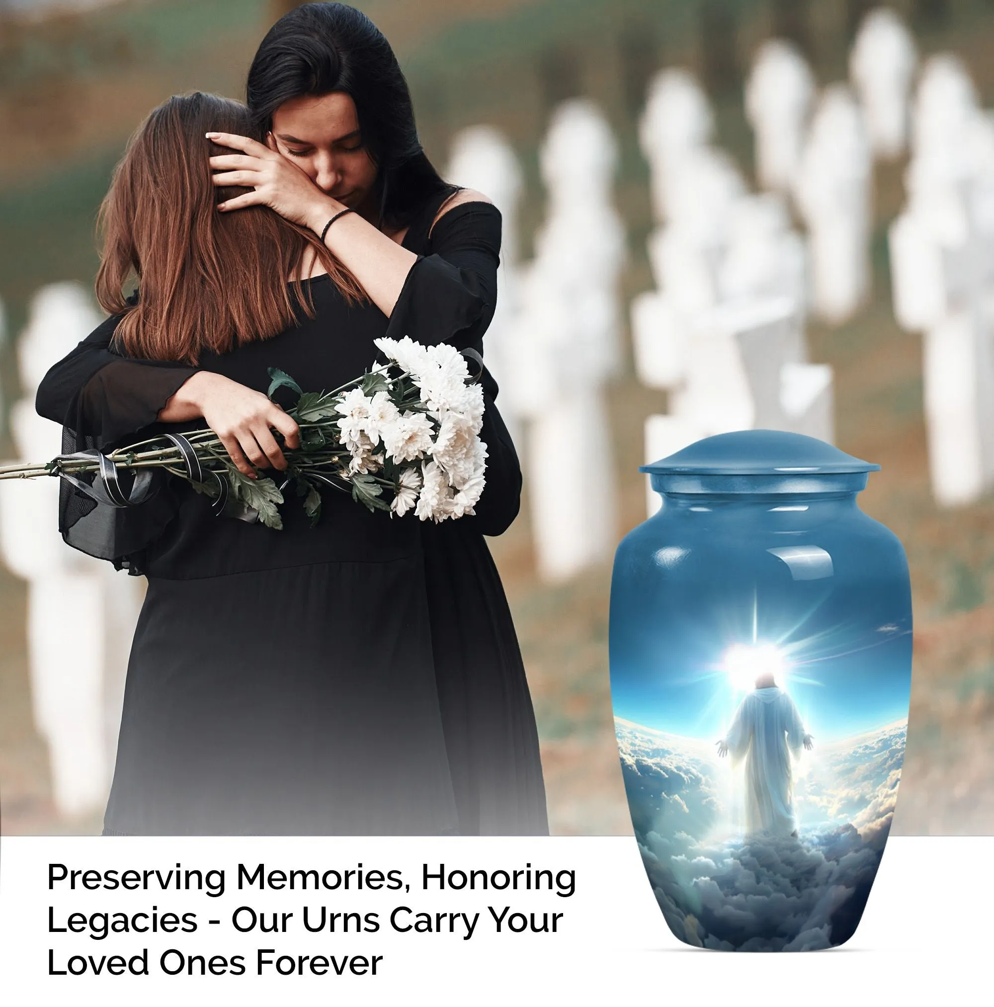 Jesus Memorial Urn - A Treasured Comfort for Loved Ones' Ashes