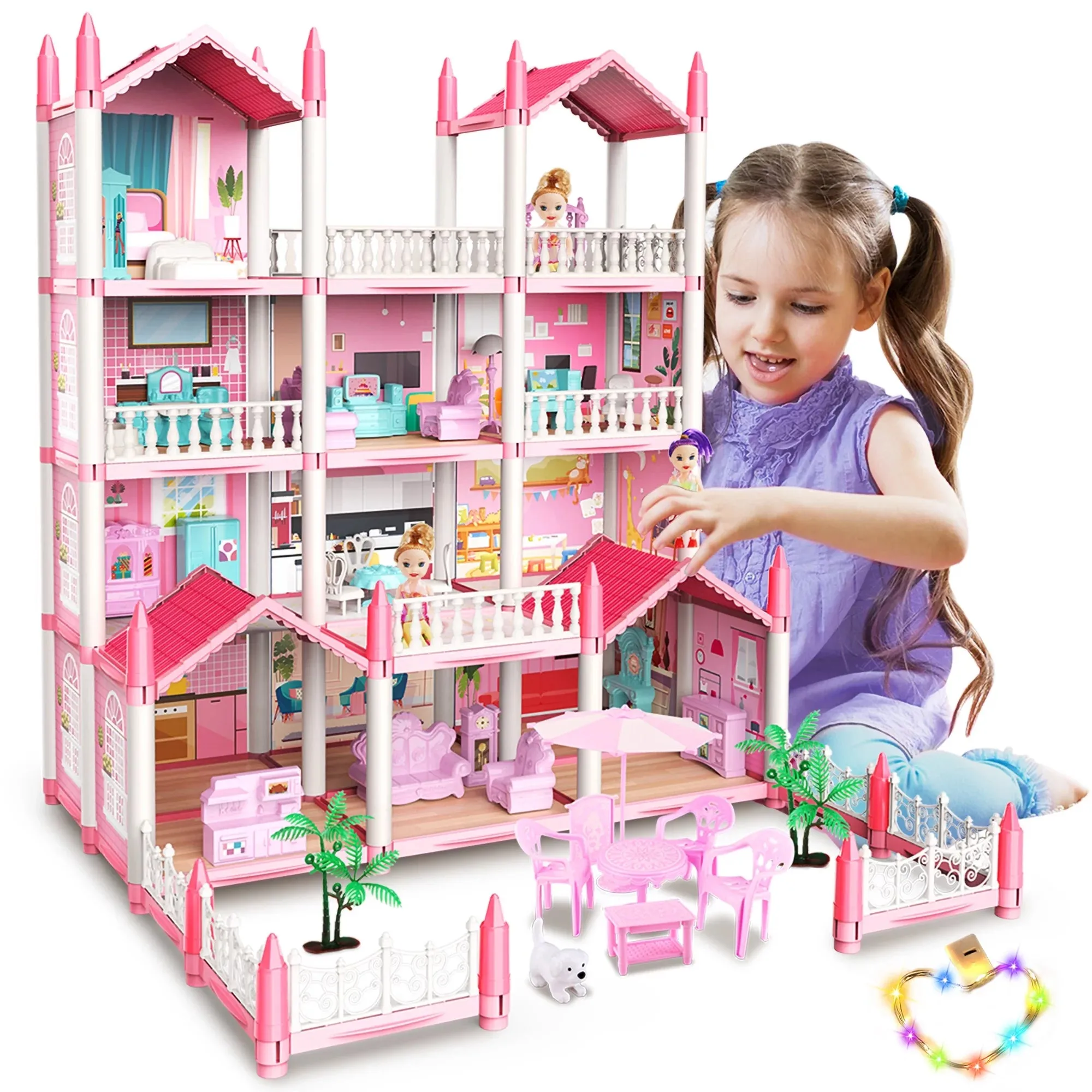 JoyStone WWBS-14J Play Dollhouse with Doll Toy Figures