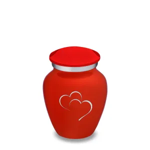 Keepsake Embrace Bright Red Hearts Cremation Urn