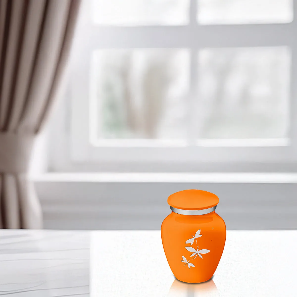 Keepsake Embrace Burnt Orange Dragonflies Cremation Urn