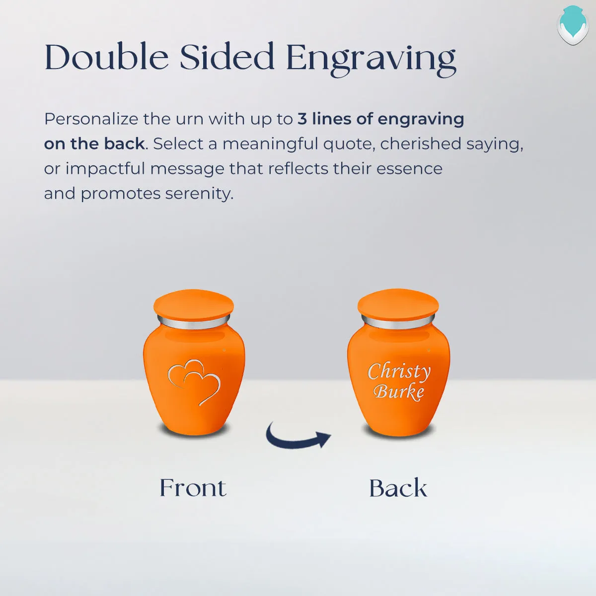 Keepsake Embrace Burnt Orange Hearts Cremation Urn