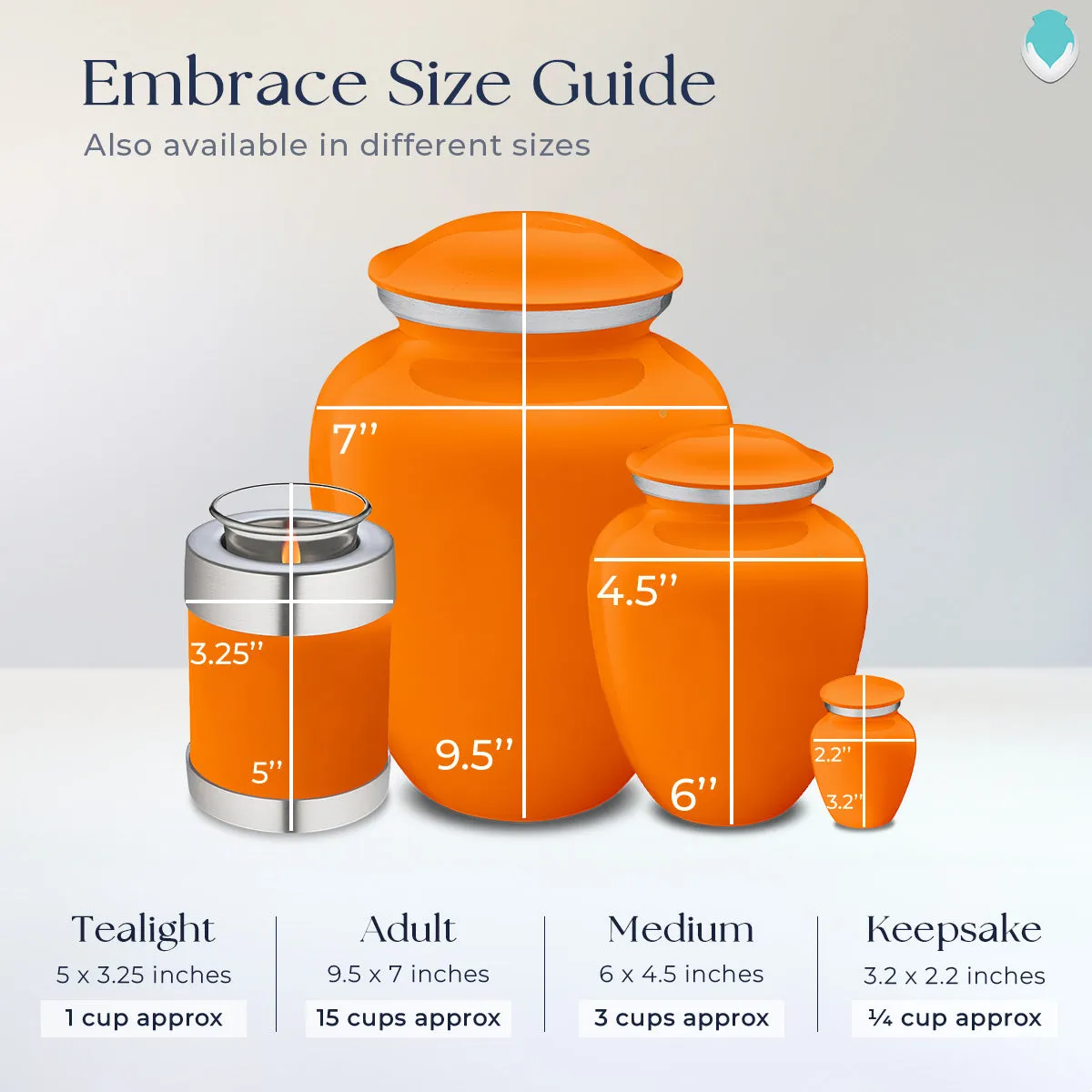 Keepsake Embrace Burnt Orange Hearts Cremation Urn