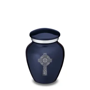 Keepsake Embrace Cobalt Blue Celtic Cross Cremation Urn