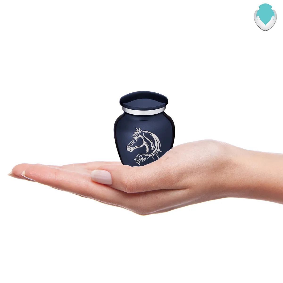 Keepsake Embrace Cobalt Blue Horse Cremation Urn
