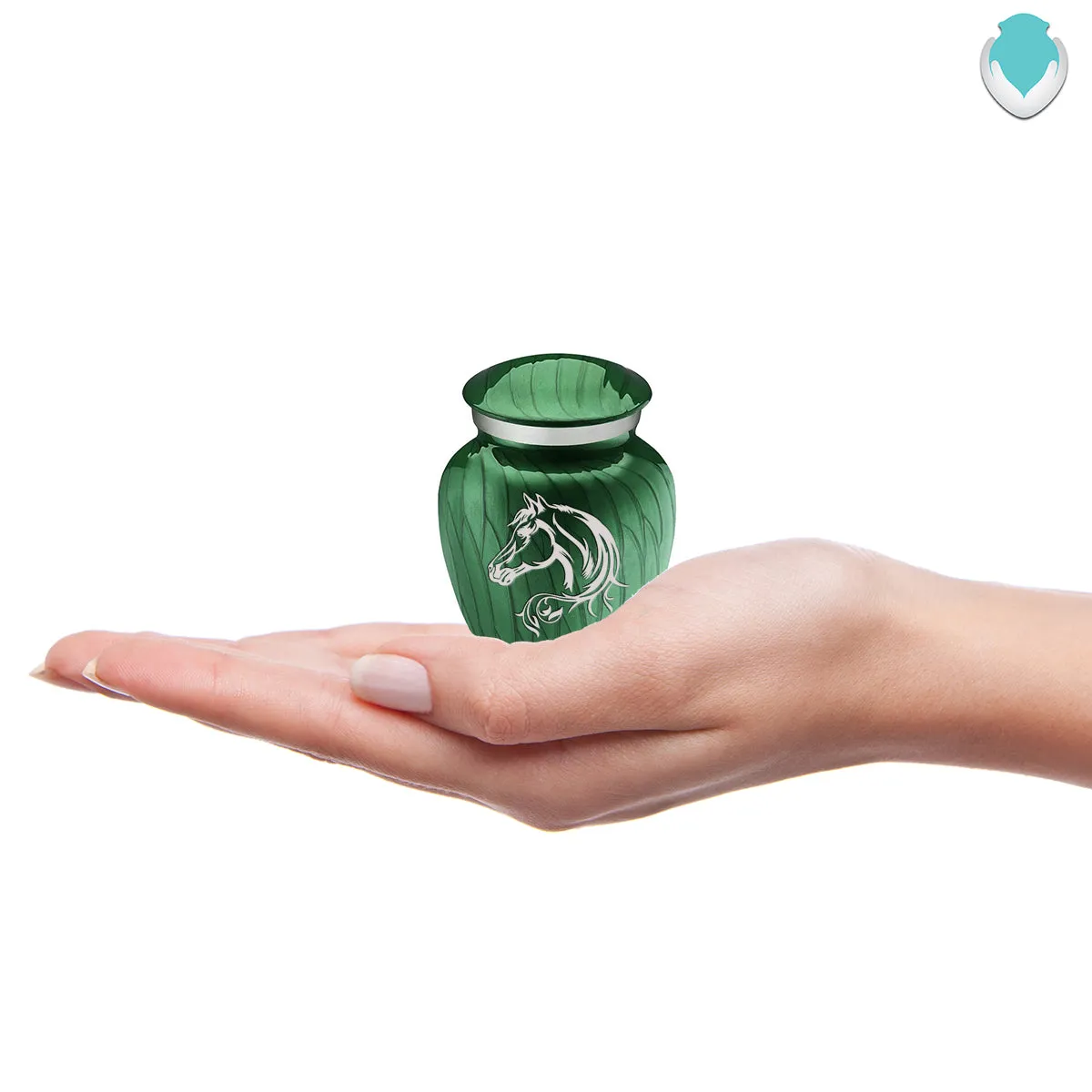 Keepsake Embrace Pearl Green Horse Cremation Urn