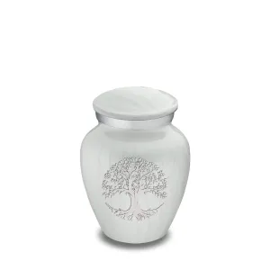 Keepsake Embrace Pearl White Tree of Life Cremation Urn