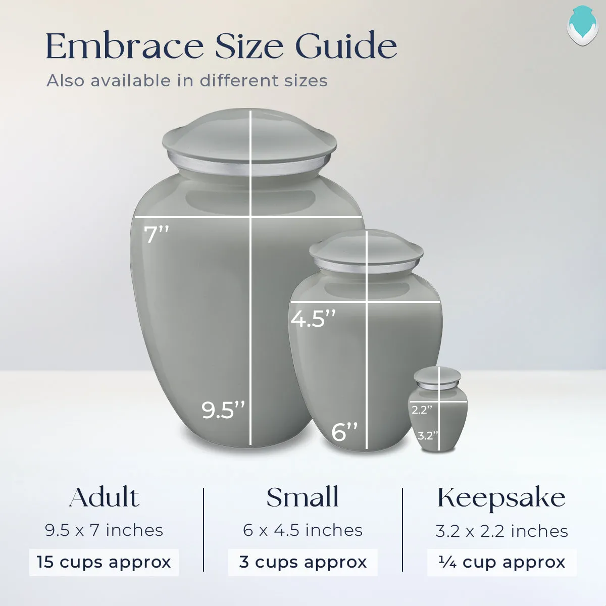 Keepsake Embrace Slate Grey Butterflies Cremation Urn