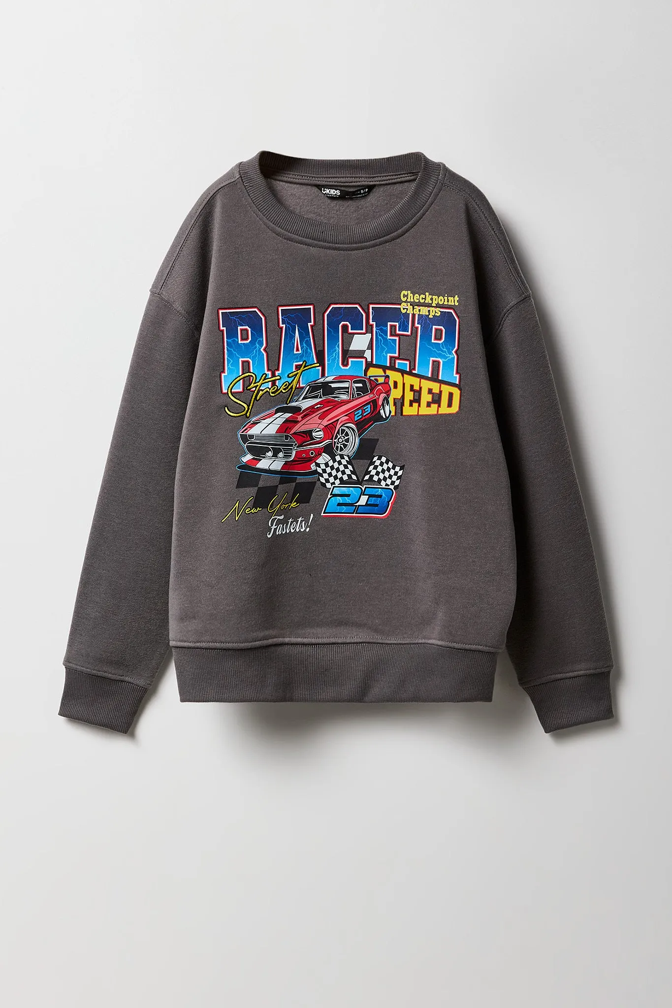Kids Embroidered Graphic Fleece Sweatshirt