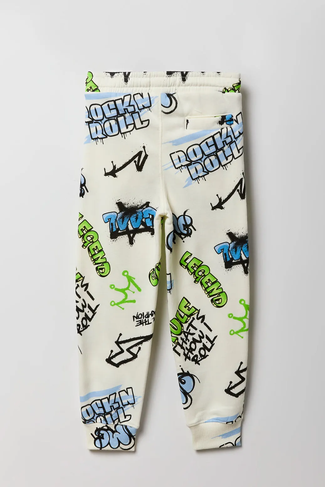 Kids Graffiti Print Fleece Jogger
