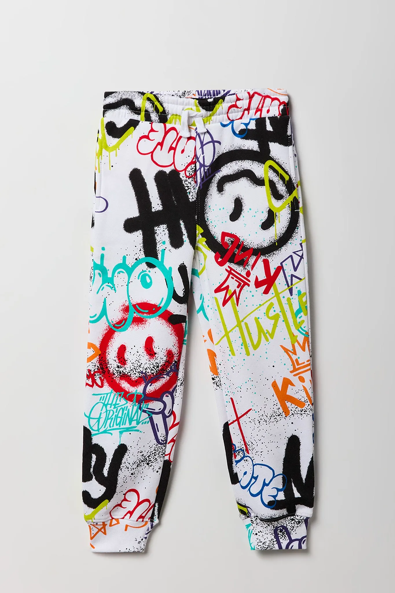 Kids Graffiti Print Fleece Jogger