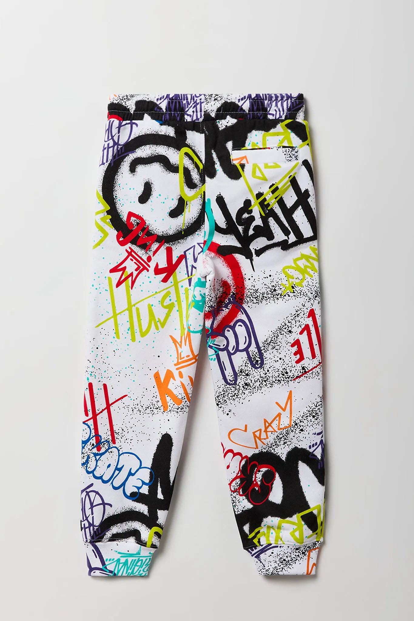 Kids Graffiti Print Fleece Jogger