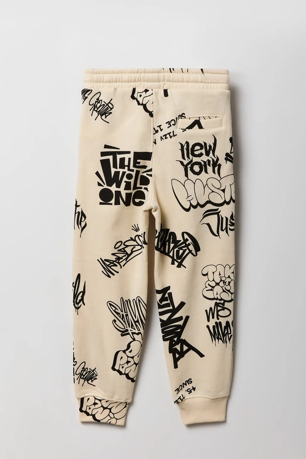 Kids Graffiti Print Fleece Jogger