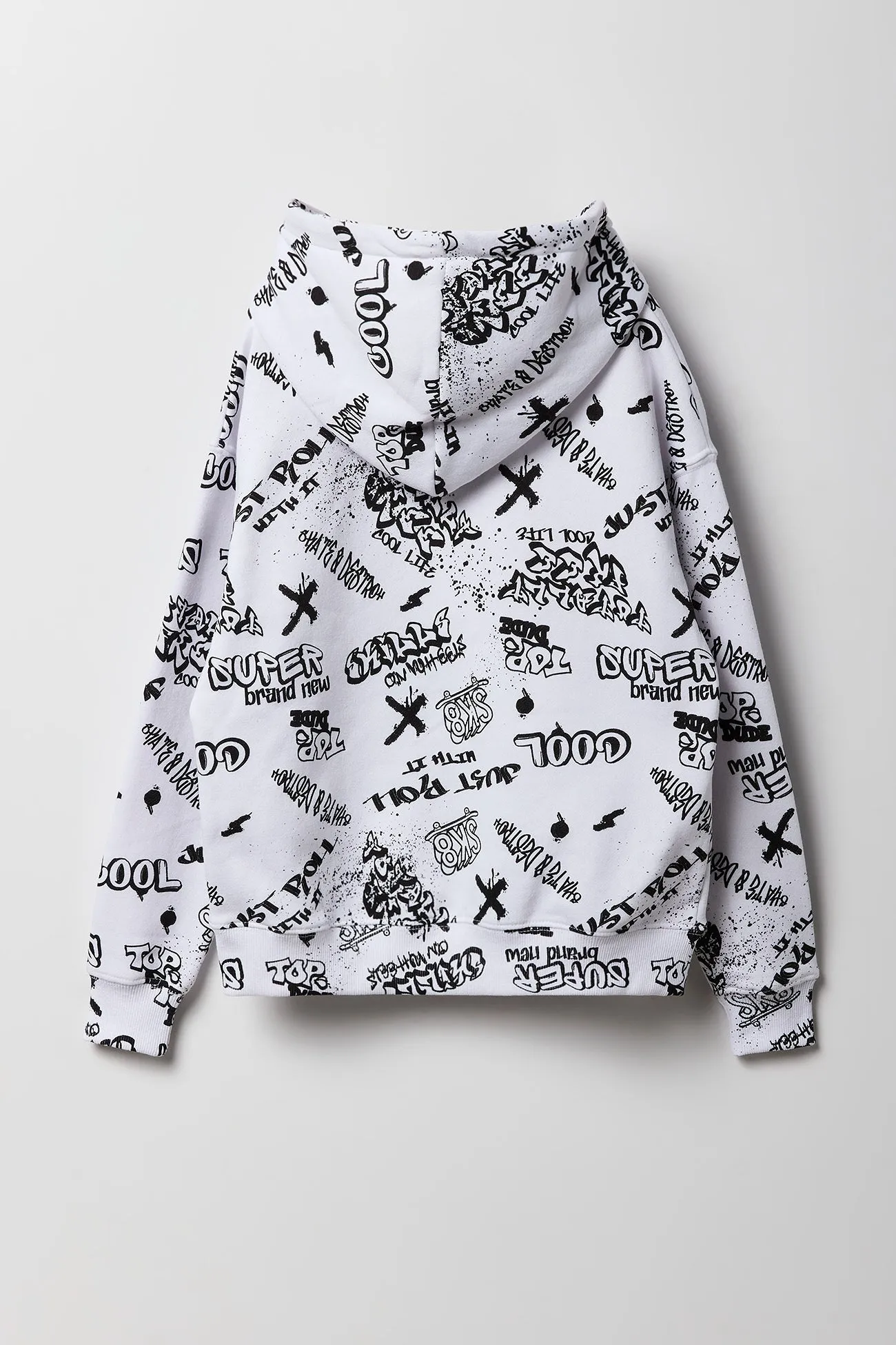 Kids Graffiti Skate Print Fleece Hoodie