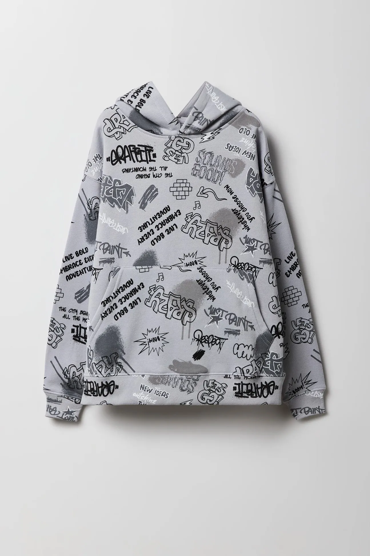 Kids Graffiti Skate Print Fleece Hoodie