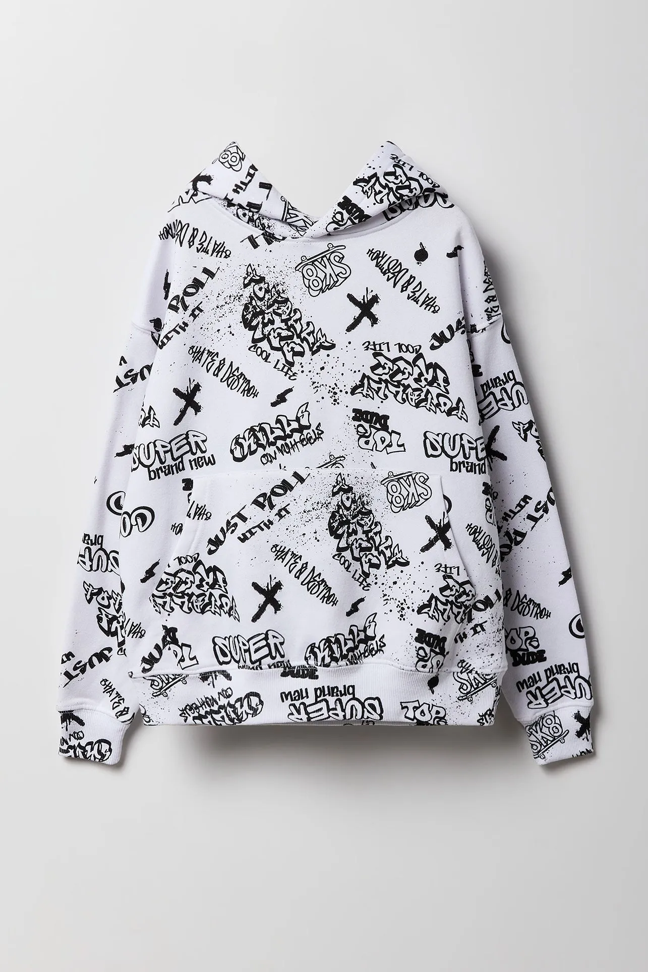 Kids Graffiti Skate Print Fleece Hoodie