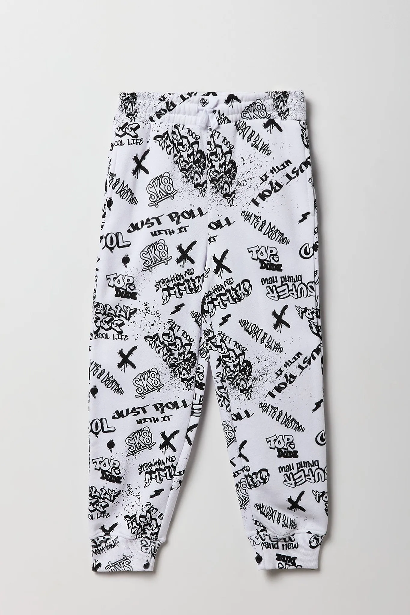 Kids Graffiti Skate Print Fleece Jogger