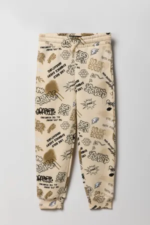 Kids Graffiti Skate Print Fleece Jogger