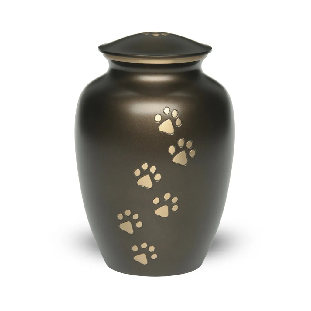 LARGE Brass Pet Urn - "Paws to Heaven"