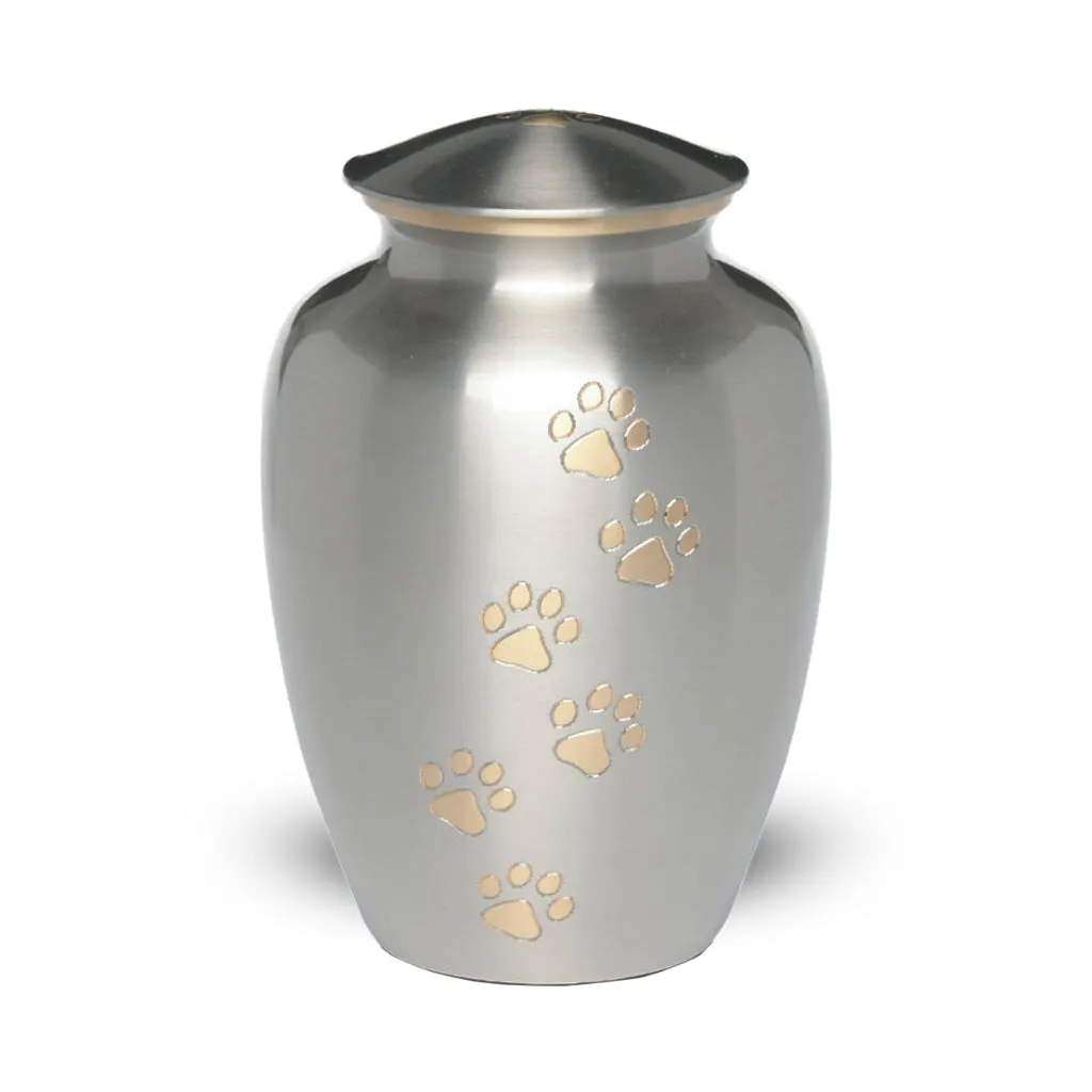 LARGE Brass Pet Urn - "Paws to Heaven"
