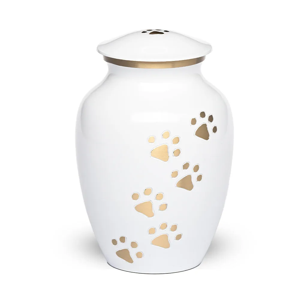 LARGE Brass Pet Urn - "Paws to Heaven"