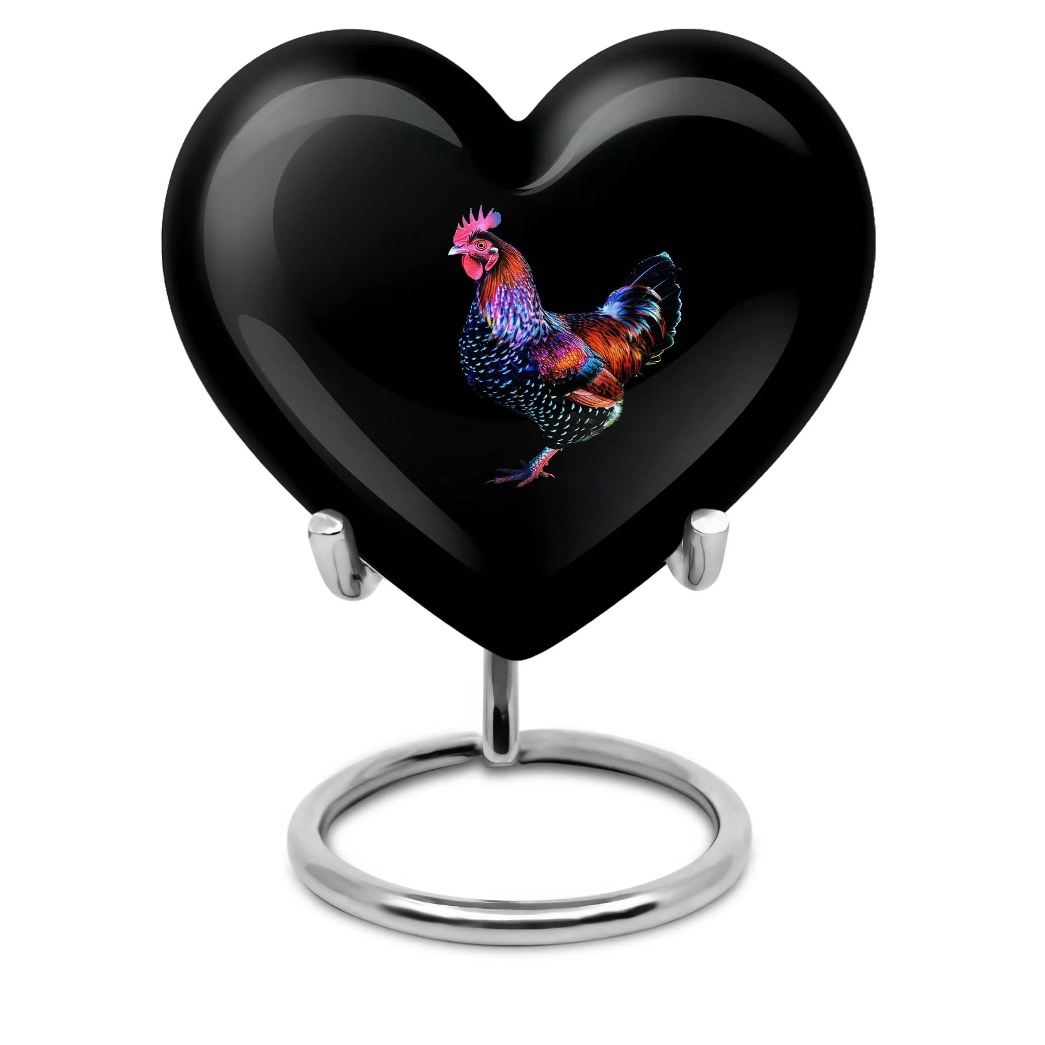 Large Chicken Urn - Distinct Heart Shaped Memorial Urn