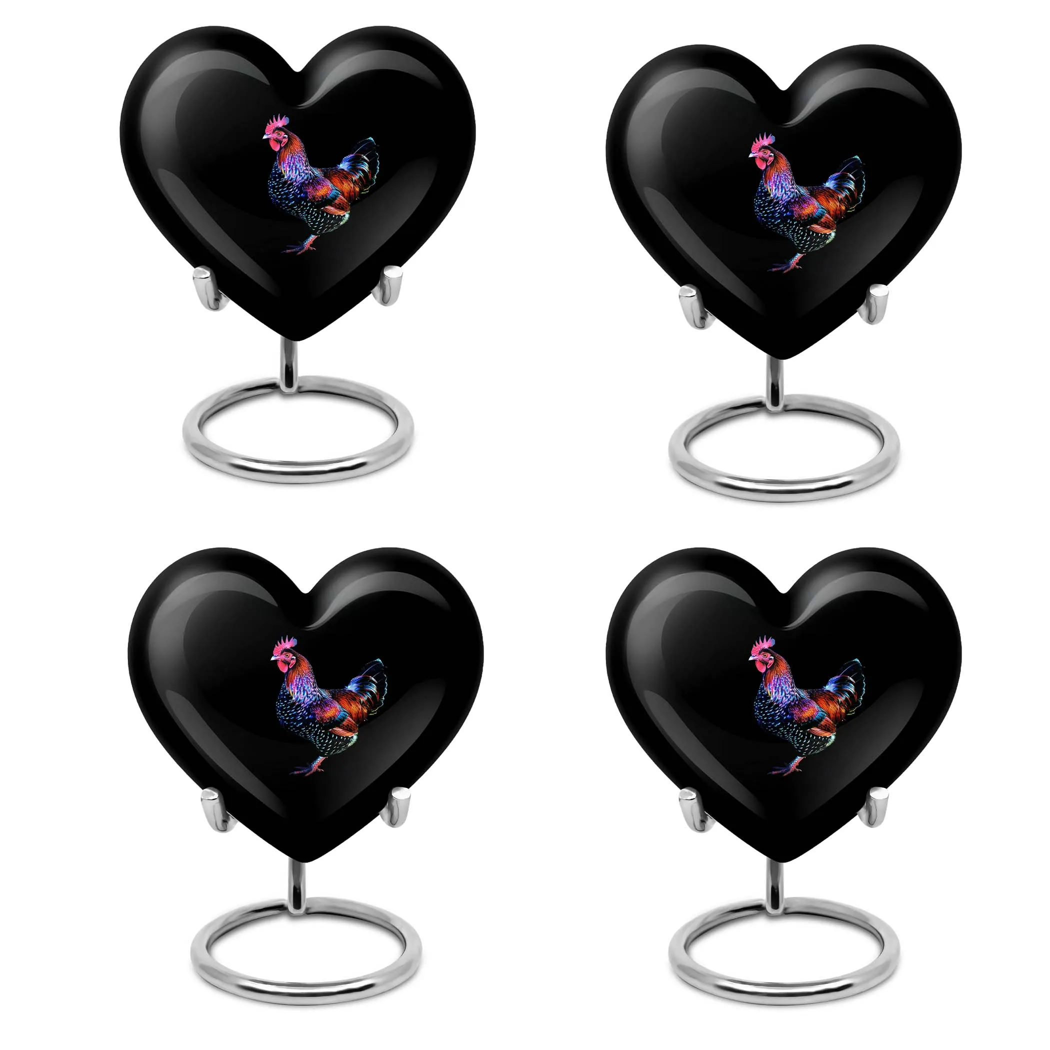 Large Chicken Urn - Distinct Heart Shaped Memorial Urn