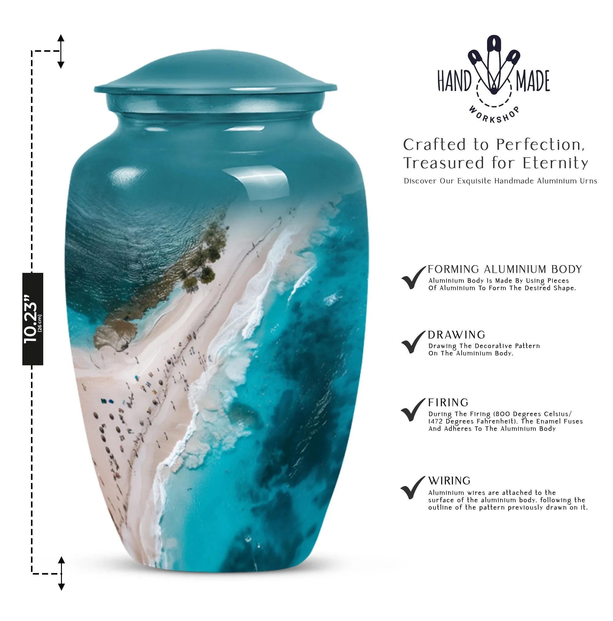 Lasting Tribute Beach Urn - Cherished Cremation Urn for Women